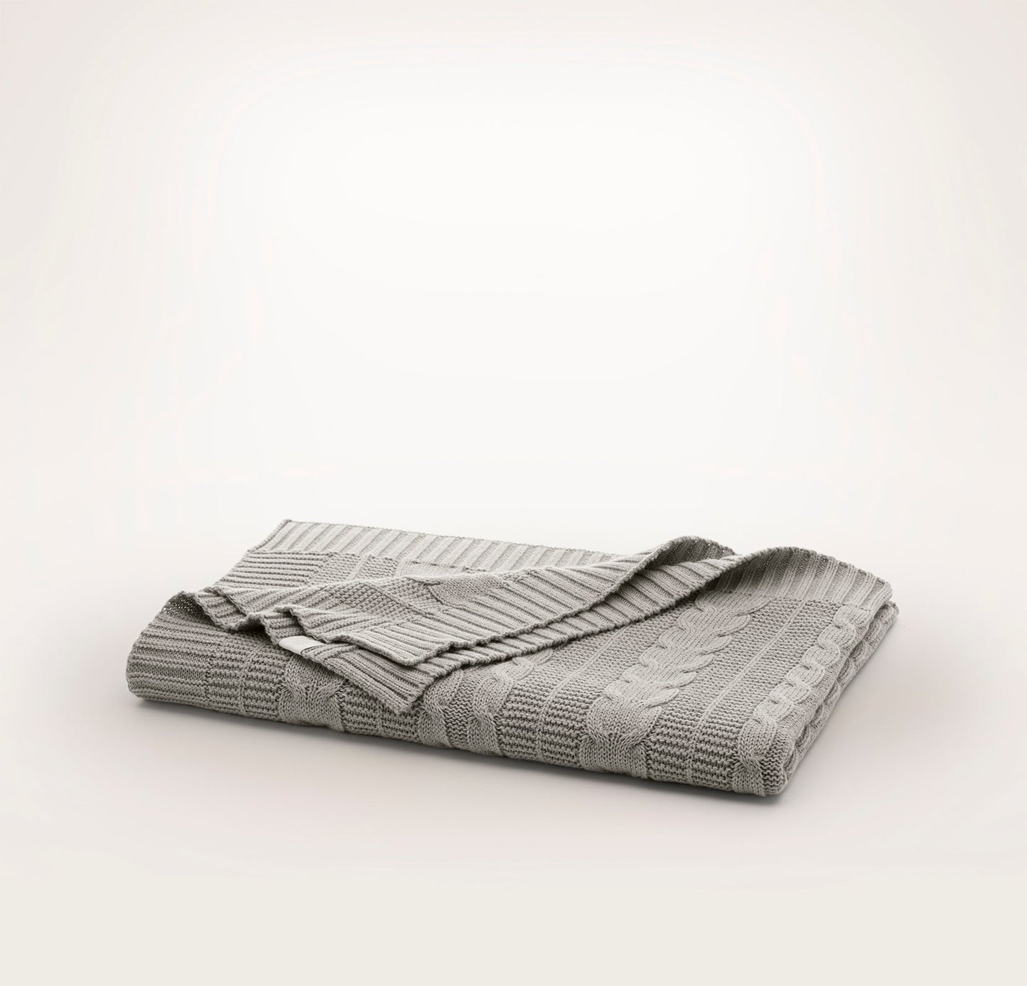 Cable Knit Baby Blanket - Heathered Pewter